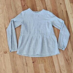 Black and White Checkered Blouse (size: age 12)